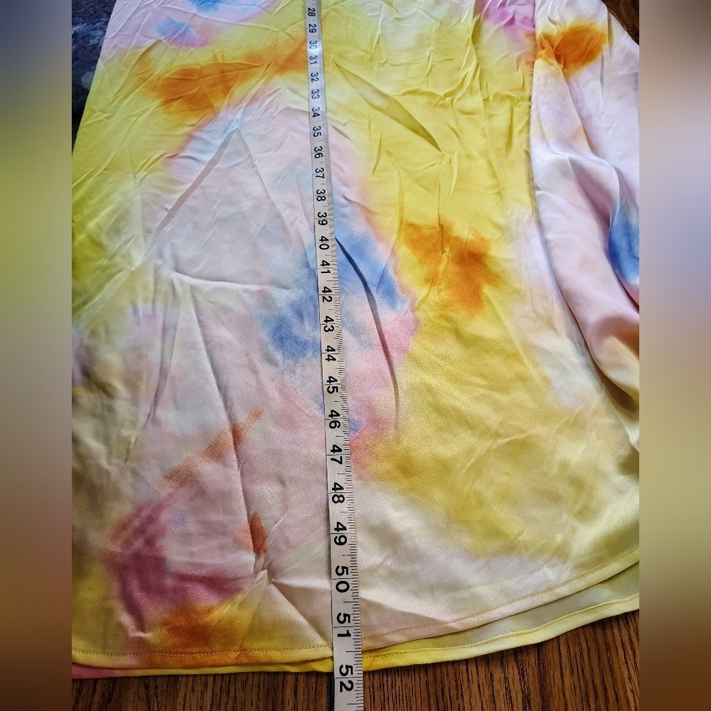 Diane Von Furstenberg intimate sleep dress Plus size XXL, tie dye print satin. - Picture 10 of 15